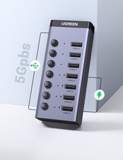 UGREEN USB 3.0 7-Port Powered Hub USB-C to USB-A 5Gbps LED 12V picture