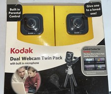 Kodak Dual Webcam D101 Twin Pack With Built In Microphone For Video Calls NIB picture