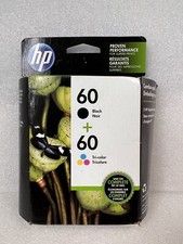 BRAND NEW HP 60 Black + 60 Tri-Color Ink Cartridge Combo Pack, EXP 02/2024 picture