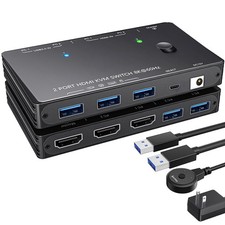 8K KVM Switch - 2 Computers to 1 Monitor - USB 3.0 Powered -0 Remote - 425-#2 picture