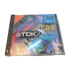 TDK Music CD-R  Writable 74 Min 650 MB For Computer Writers - New/Sealed picture