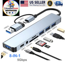 NEW 8 Port USB-C Hub Adapter - 5G Speed Multi Splitter for PC, Laptop & MacBook picture
