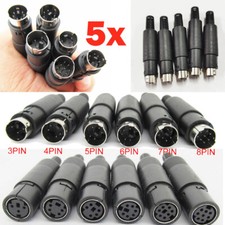 5 PCS Mini DIN Plug Jack Connector with Black ABS Plastic Handle 3pin to 8pin picture