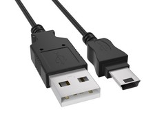 6ft Mini USB Cable USB 2.0 A to Mini B 5-Pin 480Mbps Certified Black picture