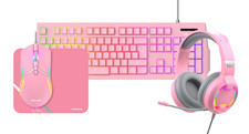 RadioShack Mistic Pink RGB Backlit Gaming Keyboard, Mouse & Pad, Headset Combo picture