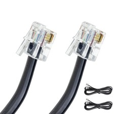2 Pack 5 Feet RJ11 RJ12 Data Cable Heavy Duty Cash Register Drawer Kit picture