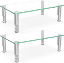 2 Pack Computer Monitor Riser with Height Adjustable Multi Media Desktop Stand f picture
