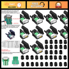 10PCS Solderless DB9 Serial Breakout Connector 9pin Male Female Adapter picture