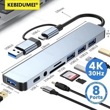 8 in 2Port USB-C Hub Adapter - 5G Speed Multi Splitter for PC, Laptop & MacBook picture