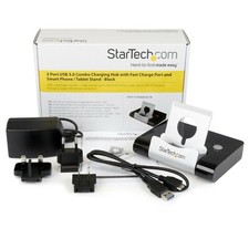 StarTech.com 3-Port USB 3.0 Hub (ST4300U3C1B) With Quick Charge Port & Tablet picture