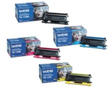 Set 4 Genuine Factory Sealed Brother TN-110BK TN-110C TN-110M TN-110Y Toners picture