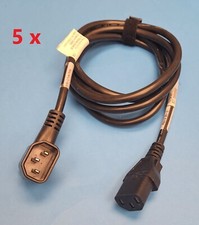 5 pcs Power Extension Cable C14 Male Left Angle Plug to C13 Female 2m 6 feet picture