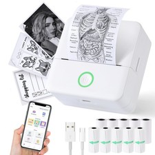 cudinham Mini Sticker Printer, X6 Print Pod with 10 Rolls Thermal 0, White picture