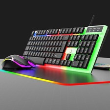 GT100 Wired Gaming Keyboard Mouse Sets with Mechanical Feel RGB LED Backlighting picture