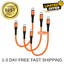 Silicone USB C Cable Short 6 inch 3 Pack, 60W Fast Charging USB A to Type-C Cord picture