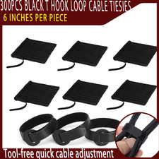 300Pcs Black T-Type Hook and Loop Cable Ties picture