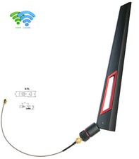 Antenna Set 2.4G&5GHz/10dBi/RP-SMA+U.FL Pigtail Adapter Max 30cm e.g. Wi-Fi BT picture