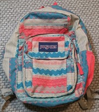 Jansport Digibreak Backpack Laptop Sleeve School Bag Digital Student Boho Stripe picture