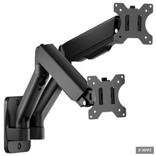Monitor Arms monTEK Dual Wall Mount Full Motion Spring Arm 17-32 Screen Holds 1 picture