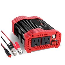200W Car Power Inverter 12V DC to 110V Converter with 3.1 A Dual USB - Red picture