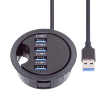 CY USB 3.0 Hub Splitter 4 Port Desk Grommet USB 60mm Dock Station for PC Desk picture