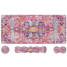 iLeadon Boho Desk Mat Set,Large Mouse Pad and Keyboard Wrist Rest picture