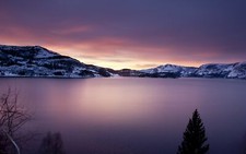 Landscape snow lake nature winter outdoors cold Custom Gaming Mat Desk picture