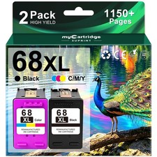 68XL Ink Cartridges Black/Color Combo Pack for HP68 picture