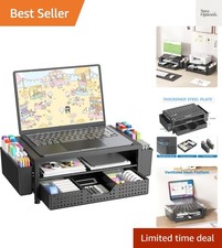 Desk Organizer and Accessories, 2-Tier Riser with Drawer and 2 Pen Holders, L... picture