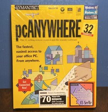 SYMANTEC PC Anywhere 32 Version 8.0 - PC CD-ROM Home Office Software, NEW SEALED picture