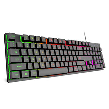 E-GAMING LED Gaming Keyboard USB Wired -Ultra-Slim Rainbow LED Backlit Keyboard  picture