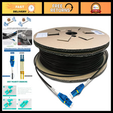 100m LC to LC Outdoor Armored Fiber Patch Cable, Single Mode Duplex Jumper, 9/12 picture