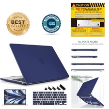 Sleek Navy Blue Hard Shell Case & Accessories for MacBook Air 15