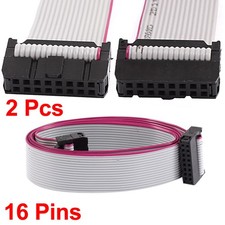 2.54mm Pitch 16 Pins 16 Wires F/F IDC Connector Flat Ribbon Cable 1 Meter 2pcs picture