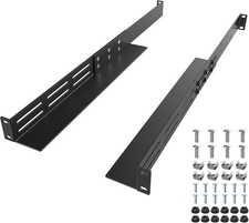 1U Server Rack Rails Universal 16-30 Inch Adjustable Depth 4-Post Rack Mount for picture