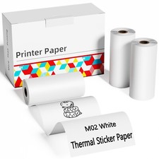 3Roll Self-Adhesive White Thermal Sticker Paper for Phomemo M02 M03 M04S Printer picture