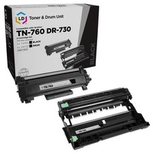 LD Compatible Brother TN760 & DR730 Set of 2 HY Cartridges (1 Toner, 1 Drum) picture