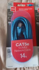 RCA CAT5e 100MHz Network Cable 14 ft Lot of 2 Computer HDTV Blu-Ray TPH531BR picture