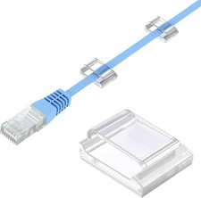 Ethernet Cable Clips, 100 PCS Adhesive Wire Clips, Flat Cord Clips Small Cable,, picture