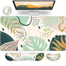 Gimars 4 In 1 Mouse Pad And Keyboard Wrist Rest Set Large Mouse Pad Memory Foam picture