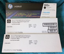 Genuine HP 202X Black, Cyan, Magenta High Yield Toner Cartridge Set NEW/OEM picture