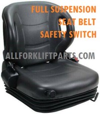 SEAT NISSAN FORKLIFT FULL SUSPENSION  VINYL SEAT BELT SAFETY SWITCH  picture