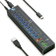 USB Hub Powered, 13 Multi-Port USB Hub with 10 USB 3.0 Ports, 2 IQ Quick Charge  picture