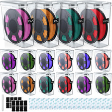 16 Pack 3D Printer Filament Storage Box Set,4 L,Black Seal picture