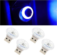 4PCS Mini USB LED Car Interior Atmosphere Lamp for Decor, Blue picture
