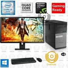 Fortnite GTA Gaming PC Desktop Computer Quad Core i5 750TI 8GB Monitor Bundle picture