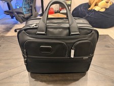 TUMI Alpha 3 Expandable Organizer Laptop Brief–Black Leather – Style 117321-10 picture