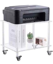 Acrylic Printer Stand - 2-Tier Under Desk Printer Table with Wheels picture