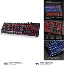 Rii RK100 3 Colors LED Backlit Mechanical Feeling USB Wired Multimedia Gaming... picture