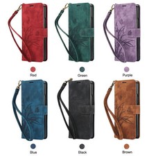 Luxury Strap Flower Butterfly Card Wallet Cover Case For Z Fold 6 5 4 3 picture